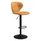 Modern Home 35.25&#x22; Yellow and Black Upholstered Adjustable Swivel Bar Chair